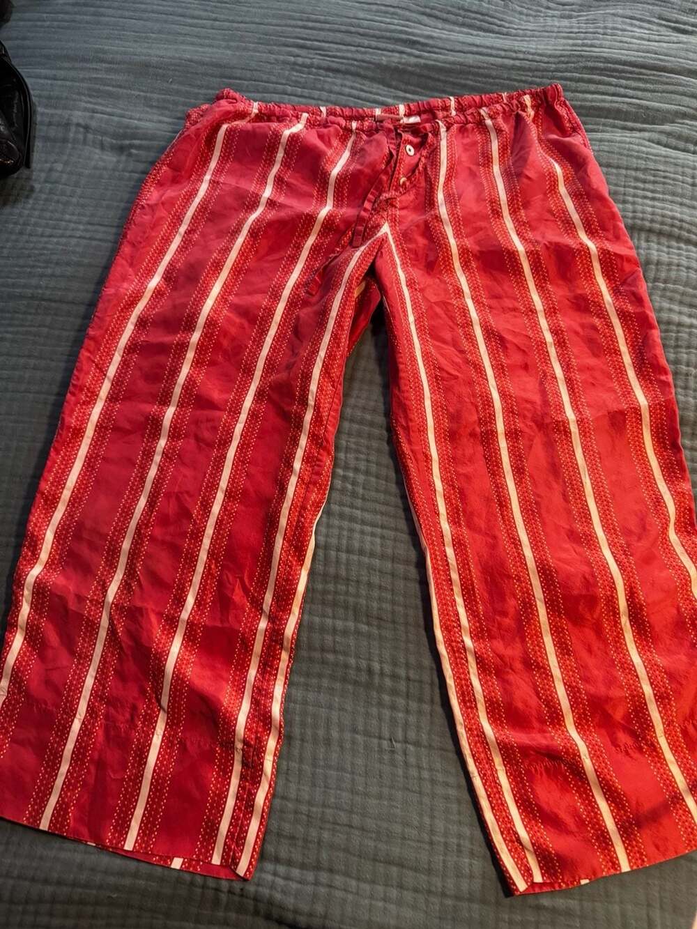 Rare Victoria's Secret Silk Pajama Pants Size S pink Stripe